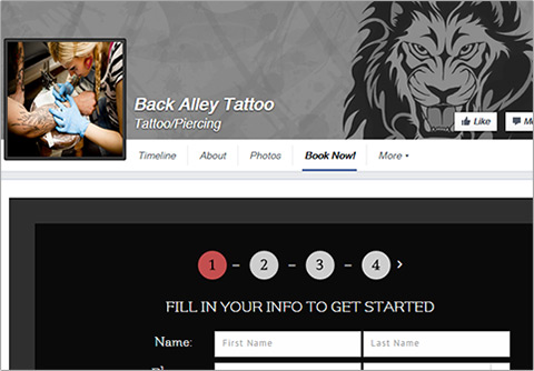 tattoo shop, facebook plugin